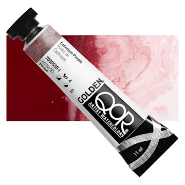 Open in modal - QoR Modern Watercolor - Cadmium Purple, 11 ml tube and swatch