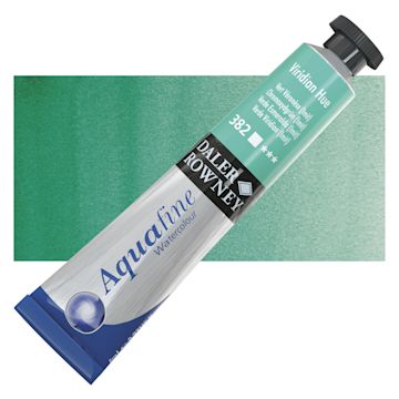 Open in modal - Daler-Rowney Aquafine Watercolor - Viridian Hue, 8 ml, Tube and swatch