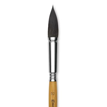Open in modal - Escoda Squirrel Hair Ceramic Brush - Full Body Oval, Size 12 (Close-up of brush)