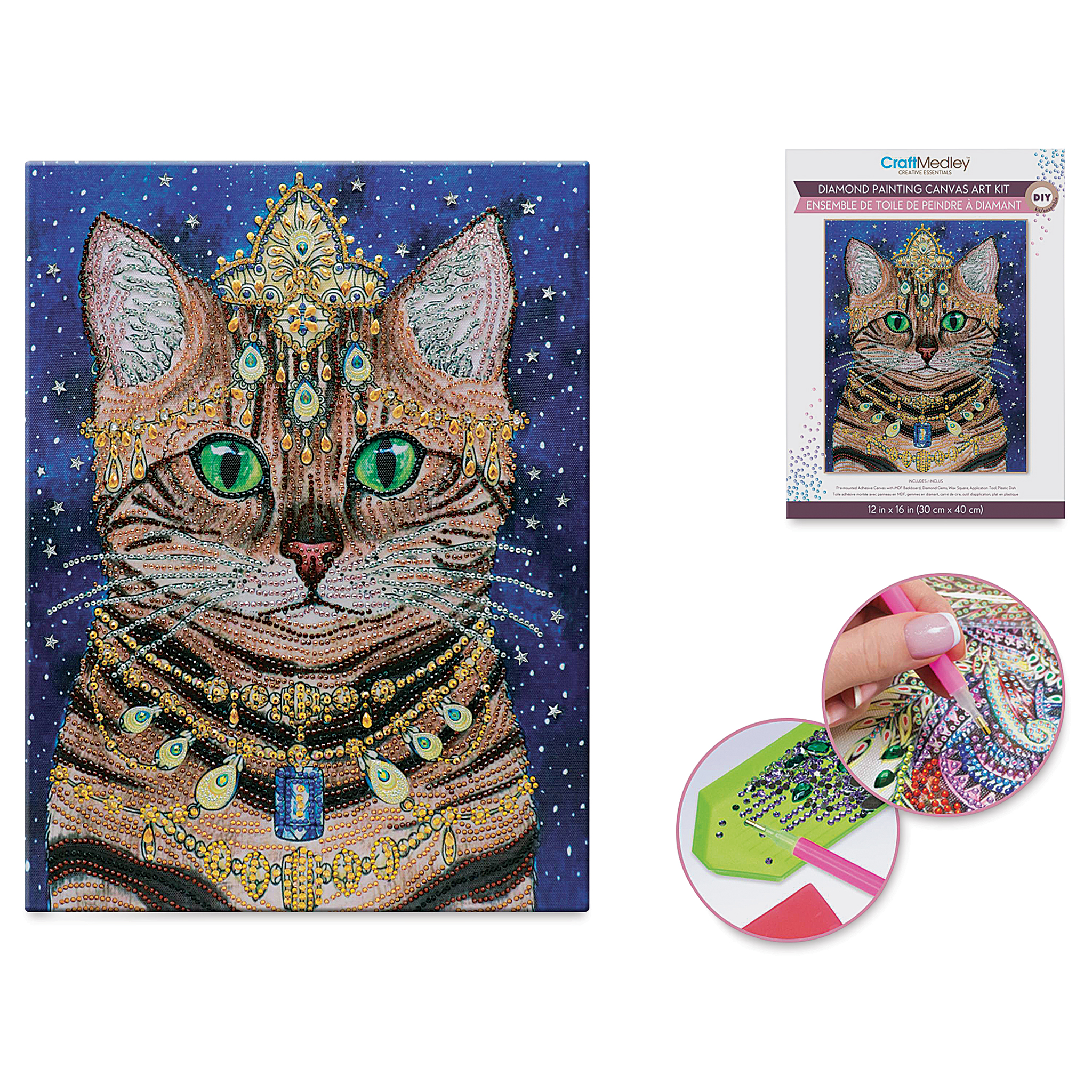 Craft Medley Diamond Painting Canvas Art Kit - Wolf 