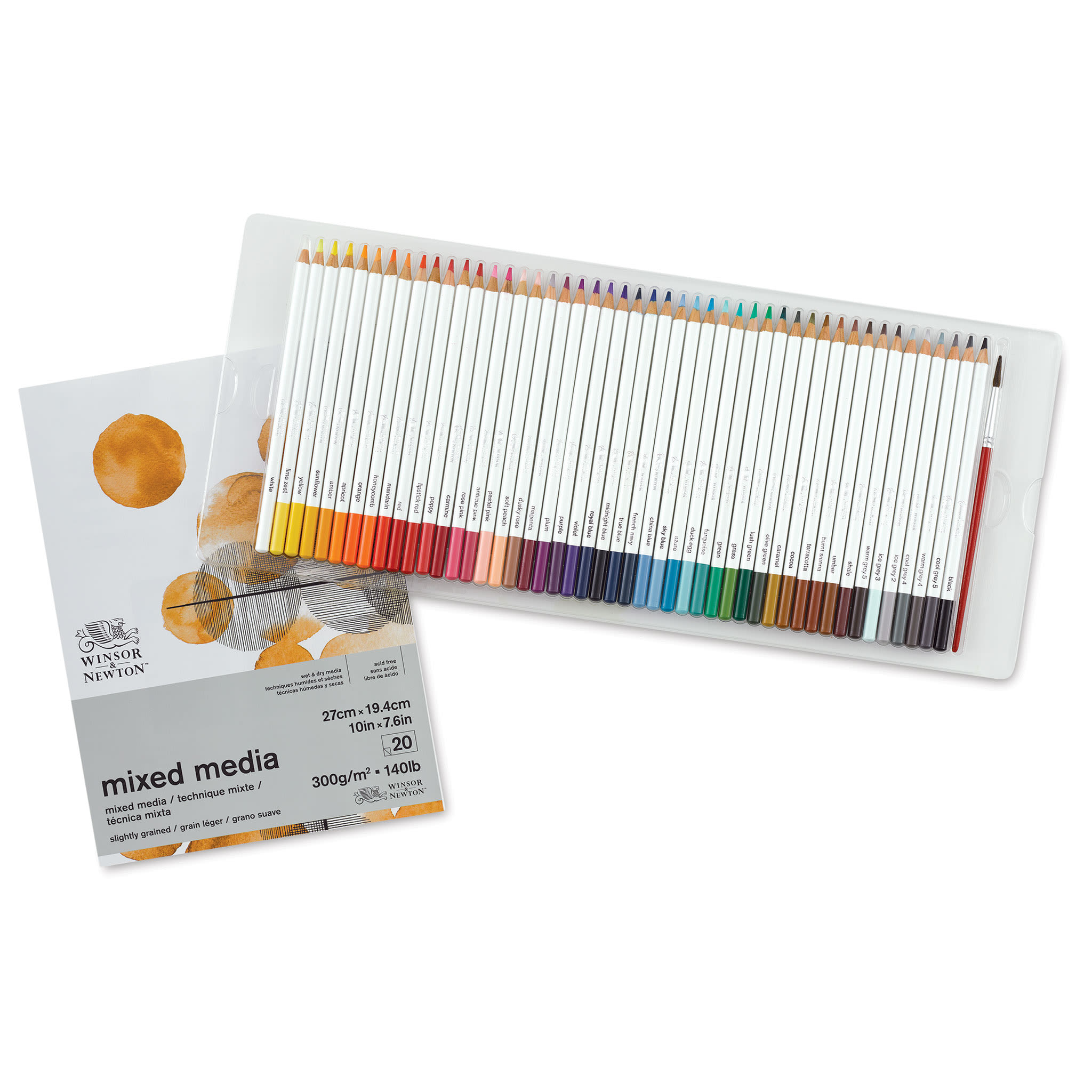 Winsor & Newton Studio Collection Watercolor Pencils - Set of 50 (pencils and paper pad)