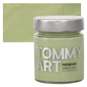 Open in modal - Tommy Art Mineral Paint - Pistachio, 140 ml jar and swatch