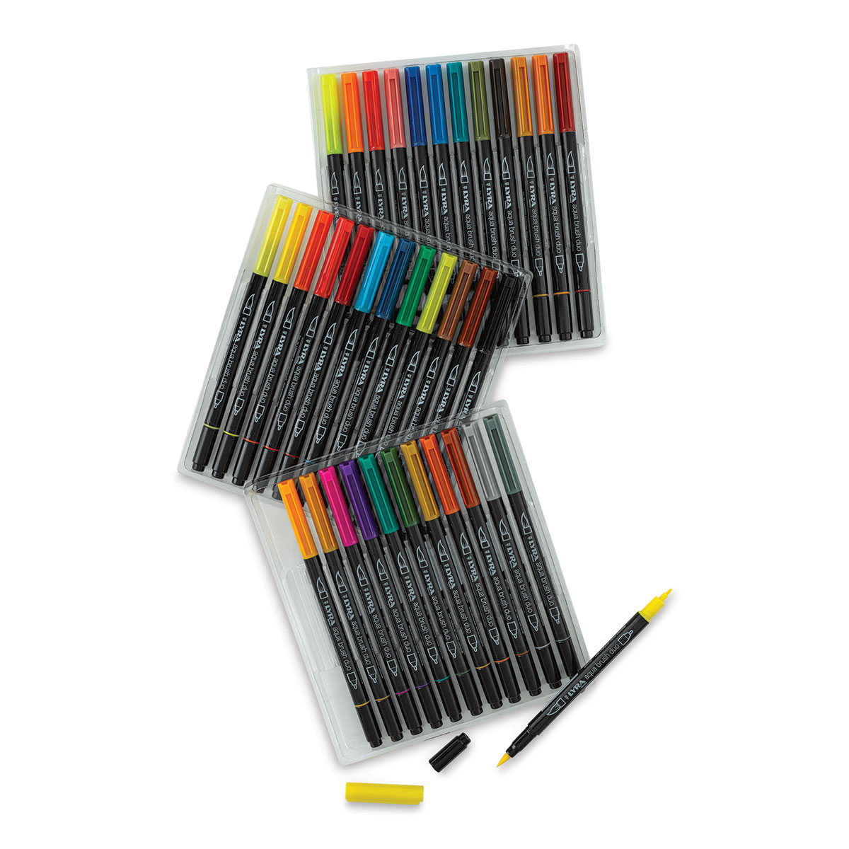  Lyra Aqua Brush Duo Brush Markers - Set of 24 Water-Based  Brush Pens for Artists of All Ages - Dual Tip Markers for Fine Details and  Wide Strokes - Durable