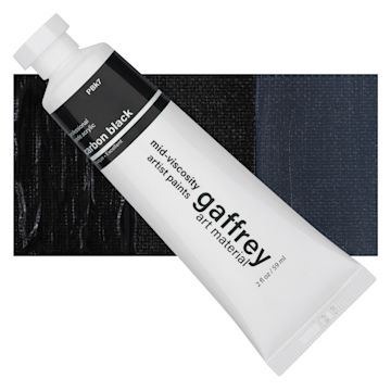 Open in modal - Gaffrey Art Material Standard Body Acrylic Paint - Carbon Black, 59 ml tube and swatch