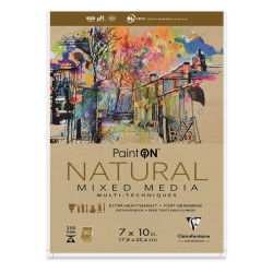 Clairefontaine PaintOn Mixed Media Pad - Natural, 7" x 10", 20 Sheets