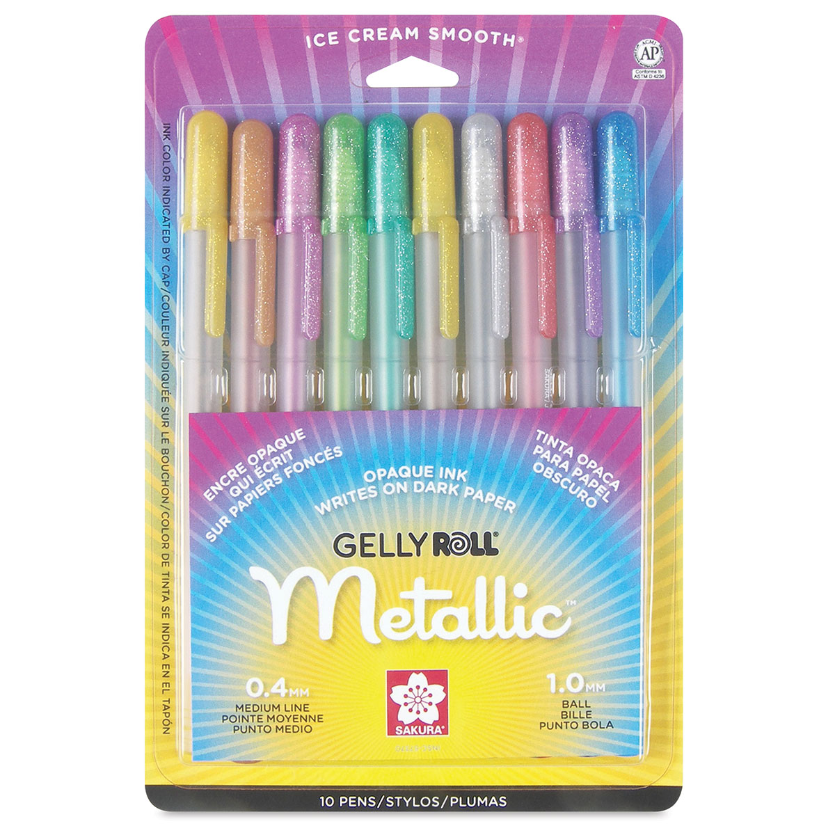 Sakura Gelly Roll Pens Hot Metallic, 5pk (Gold, Silver, Blue, Emerald, -  Default Title - Spellbinders Paper Arts
