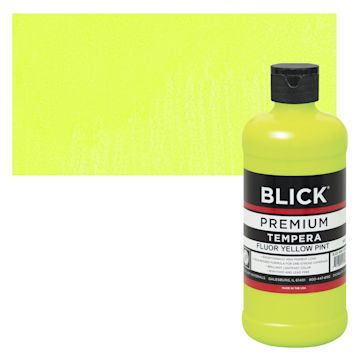 Open in modal - Blick Premium Grade Tempera - Fluorescent Yellow, Pint and swatch
