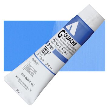 Open in modal - Holbein Acrylic Gouache - Smalt Blue, 20 ml tube and swatch