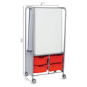 Gratnells MakerHub Cart - Silver with Flame Red