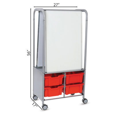 Gratnells MakerHub Cart - Silver with Flame Red