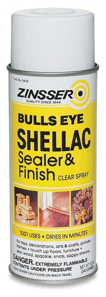 Bulls Eye Spray Shellac - Front of 12 oz can shown