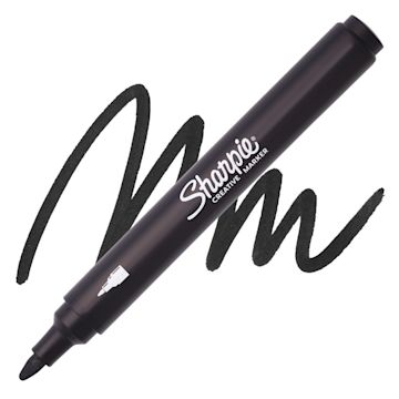 Open in modal - Sharpie Creative Acrylic Marker - Bullet Tip, Black - Marker and Swatch