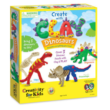 Creativity for Kids Create with Clay Kits - Angled view of front of Dinosaurs Kit