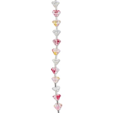 Open in modal - John Bead Crystal Lane DIY Glass Garden Bead Single Strand - Flowers, Pink and Yellow