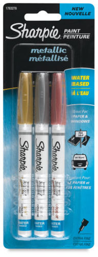 Sharpie Waterbased Paint Marker Set - Gold/Silver/Copper, Metallic Colors,  Extra-Fine Point, Set of