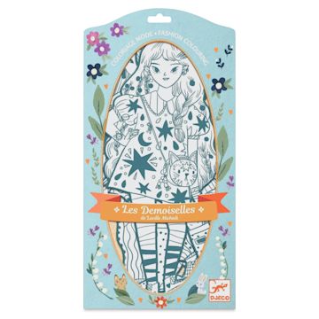 Open in modal - Djeco Les Demoiselles Fashion Coloring Silhouettes - Angèle & Friends, Set of 4 - front of packaging