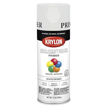 Open in modal - Krylon Colormaxx Primer - Front of can of White Primer