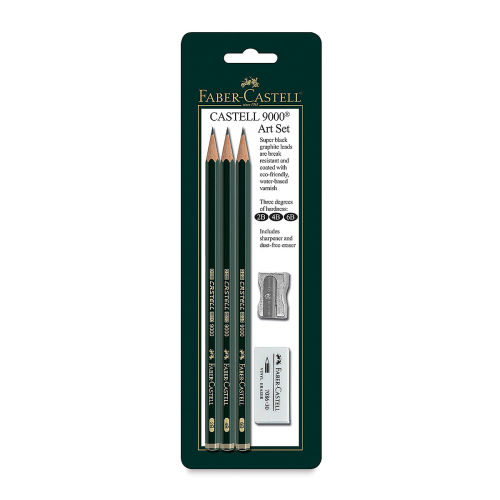 Faber-Castell Pencils, Castell 9000 Art graphite pencils, HB No.2 Pencil  for drawing, writing, sketch, shading, artist, school supplies pencils - 12