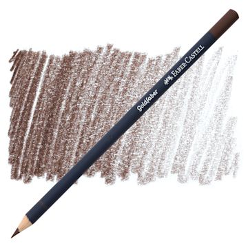 Open in modal - Faber-Castell Goldfaber Color Pencil - Van Dyck Brown 176 pencil and swatch