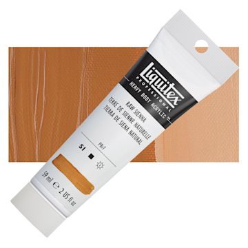 Open in modal - Liquitex Heavy Body Artist Acrylic - Raw Sienna, 2 oz Tube and swatch