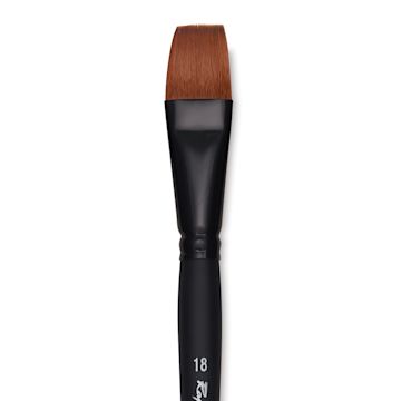 Open in modal - Raphaël Stradivarius Synthetic Kolinsky Sable Brush - Flat, Size 18, Short Handle, close-up