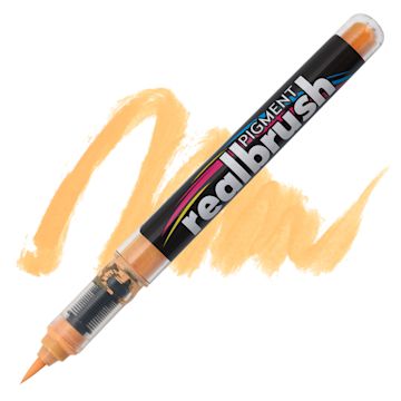 Open in modal - Karin Realbrush Pigment Marker - Pastel Pumpkin, swatch and marker