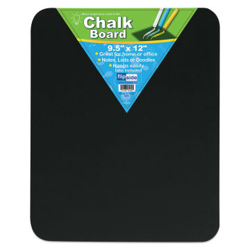 Flipside Frameless Chalkboard - Front view of 9 1/2" x 12" Board with label
