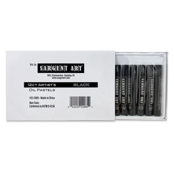 Sargent Art Artists' Oil Pastels - Black, Regular, Set of 12
