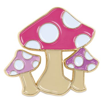 Open in modal - Elan Transfers Enamel Pin - Pink Mushrooms