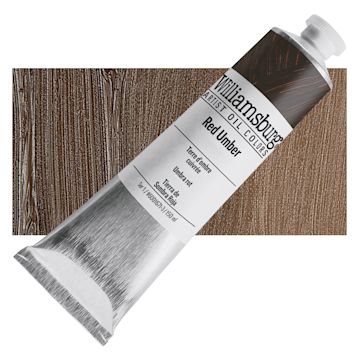 Open in modal - Williamsburg Handmade Oil Paint - Red Umber, 150 ml tube and swatch