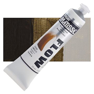 Open in modal - Matisse Flow Acrylic Paint - Raw Umber, 75 ml tube and swatch