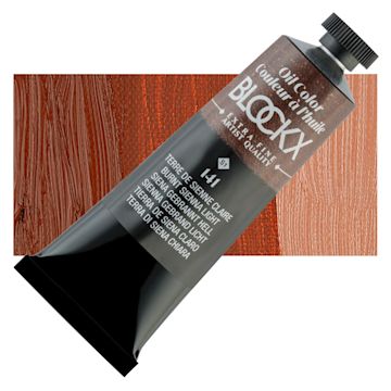 Open in modal - Blockx Artist Oil Color - Burnt Sienna Light, 35 ml Tube and swatch