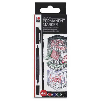 Marabu Graphix Permanent Markers - Set of 4, Once Upon a Time Colors