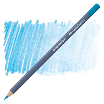 Open in modal - Faber Castell Goldfaber Aqua Watercolor Pencil - Light Blue 147 pencil and swatch