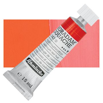Open in modal - Schmincke Horadam Artist Gouache - Cadmium Red Tone, 15 ml tube and swatch