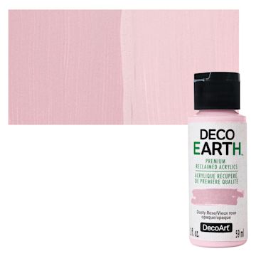 Open in modal - DecoArt DecoEarth Premium Reclaimed Acrylic Paint - Dusty Rose, 2 oz bottle with swatch
