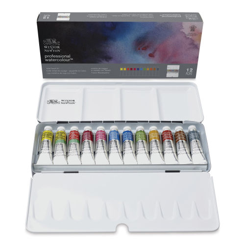 Winsor & Newton Professional Watercolor - Travel Tin, Set of 12, Assorted  Colors, Tubes