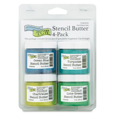 The Crafter's Workshop Stencil Butter - Carribean Sea, 2 oz, Pkg of 4 (Front of package)
