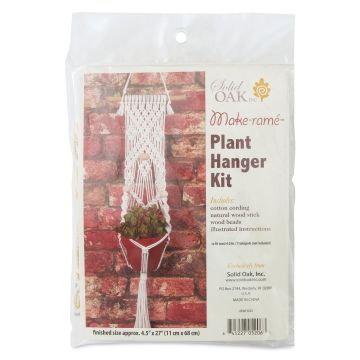 Solid Oak Make-ramé Macramé Plant Hanger Kit - Small Beaded, front of the packaging