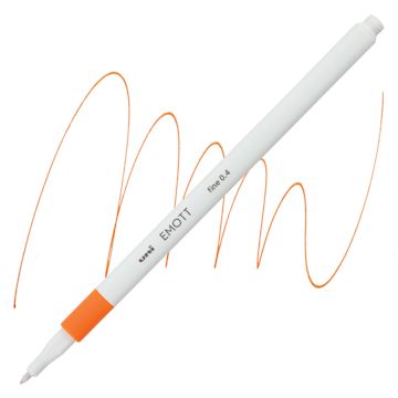 Open in modal - Uni Emott Fineliner - Orange pen and swatch