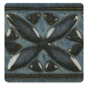 Amaco Potter's Choice Glazes - Blue Midnight PC-12. Color sample in light-dark blue finish contrast.