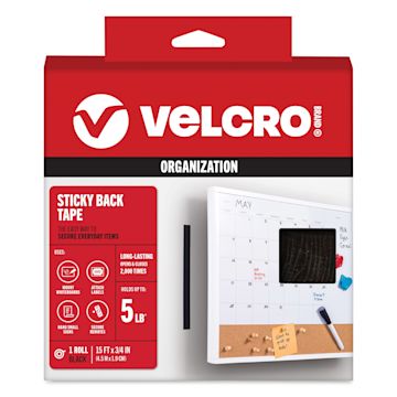 Open in modal - Velcro Sticky Back Fasteners - 3/4" x 15 ft, Black, Roll