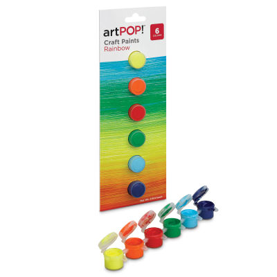 artPOP! Craft Paint Set - Set of 6, Rainbow Colors, 2.5 ml (Paint pots in and out of packaging)