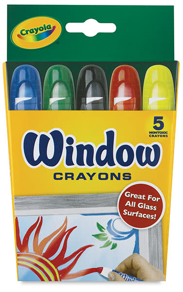 Crayola Washable Window Crayons - Front of 5 pc Crayon package