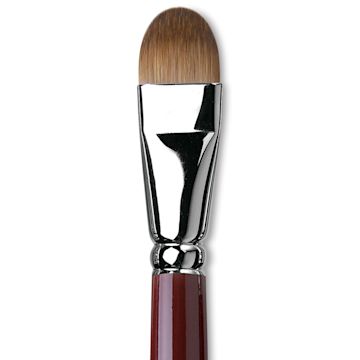 Open in modal - Da Vinci Kolinsky Red Oil Sable Brush - Filbert, Long Handle, Size 20 close up