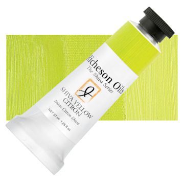 Open in modal - Shiva Signature Artist Oil Color - Shiva Yellow Citron, 1.25 oz Tube and swatch