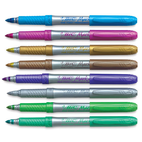 BIC Mark-It Permanent Color Markers, Ultra Fine Point, Assorted