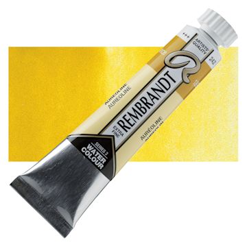 Open in modal - Rembrandt Artist Watercolor - Aureoline, 20 ml tube and swatch