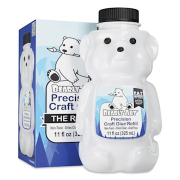Open in modal - Bearly Art Precision Craft Glue Bear Refill - 11 oz - packaging and bear