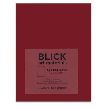 Open in modal - Blick Cards and Envelopes - A2 Flat Card, Red, 4-1/4" x 5-1/2", Pkg of 10, front of packaging